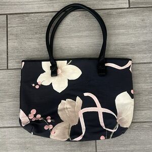 Salvatore Ferragamo Floral Cloth and Leather Trim Tote Bag NWOT